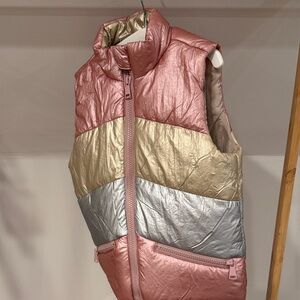 Tucker + Tate Pink, Gold, and Silver Puffer Vest